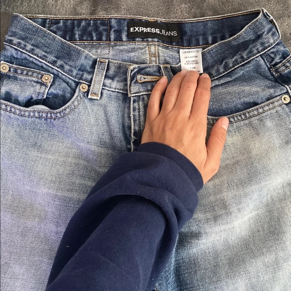 Express low rise boot cut vintage jeans